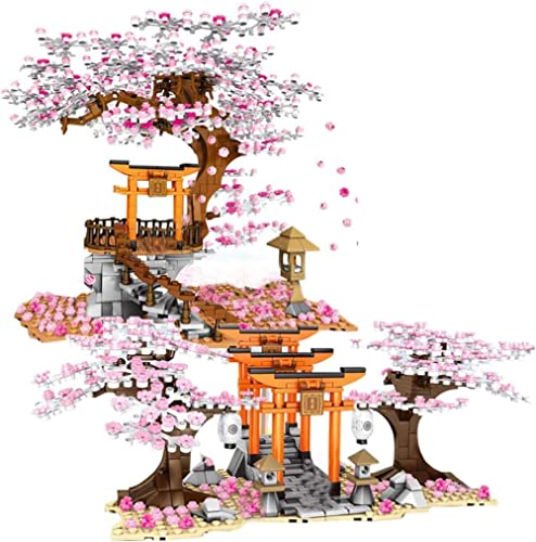 POIWEYR Sakura Baum Bausteine Bausatz, 1814 Teile DIY Baumhaus Modell Landschaftsmodell Architektur Modell, Kirschblüte Modellbausatz Konstruktionsspielzeug Kompatibel mit Lego von POIWEYR