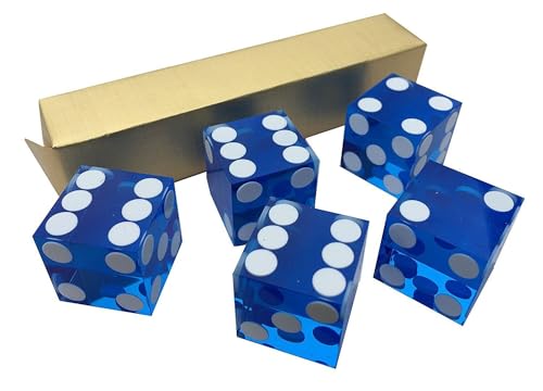 POKER CHIP SHOP 5 x perfekte 19 mm Präzisions-Casino-Würfel/Craps (blau) 5reddice von POKER CHIP SHOP