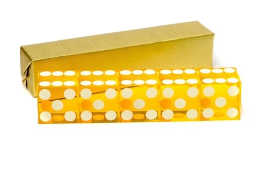 5 x perfekte 19 mm Präzisions-Casino-Würfel/Craps (gelb), 5REDDICE von POKER CHIP SHOP
