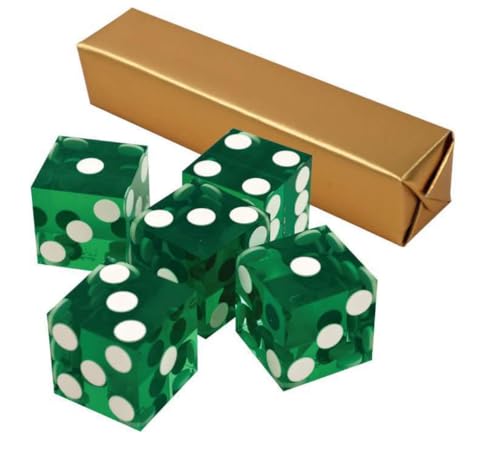 5 x perfekte 19 mm Präzisions-Casino-Würfel/Craps (grün), 5REDDICE von POKER CHIP SHOP