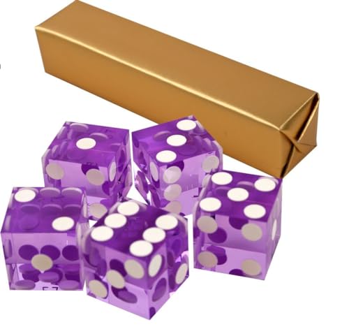 5 x perfekte 19 mm Präzisions-Casino-Würfel/Craps (rosa) von POKER CHIP SHOP