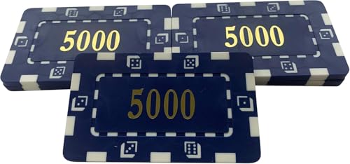 Poker-Casino-Plaketten, nummeriert, Kunststoff, 74 x 44 mm, 32 g, Blau, 10 Stück Poker-Casino-Plaketten, nummeriert, Kunststoff, 74 x 44 mm, 32 g, Blau, 10 Stück von POKER CHIP SHOP