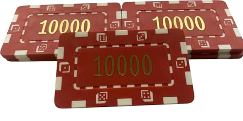 Poker-Casino-Plaketten, nummeriert, Kunststoff, 74 x 44 mm, 32 g, Rot, 10 Stück Poker-Casino-Plaketten, nummeriert, Kunststoff, 74 x 44 mm, 32 g, Rot, 10 Stück von POKER CHIP SHOP