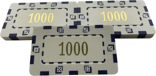 Poker-Casino-Plaketten, nummeriert, Kunststoff, 74 x 44 mm, 32 g, Weiß, 10 Stück Poker-Casino-Plaketten, nummeriert, Kunststoff, 74 x 44 mm, 32 g, Weiß, 10 Stück von POKER CHIP SHOP