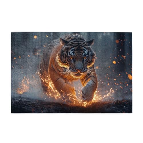 Blitzender rennender Tiger Puzzle 1000 Teile, Holzpuzzles für Erwachsene und Kinder Geschenk, Impossible Puzzle, Geschicklichkeitsspiele Blitzender rennender Tiger Puzzle 1000 Teile, Holzpuzzles für Erwachsene und Kinder Geschenk, Impossible Puzzle, Geschicklichkeitsspiele von POKXAEU