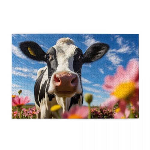 Blumenkuh Puzzles für Erwachsene 1000 Teile für Heimdekoration, Geschenke, Familien-Puzzle, perfekt für Spieleabende Blumenkuh Puzzles für Erwachsene 1000 Teile für Heimdekoration, Geschenke, Familien-Puzzle, perfekt für Spieleabende von POKXAEU