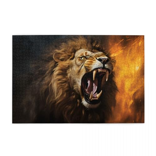 Brüllender Löwe Puzzle 1000 Teile, Holzpuzzles für Erwachsene, Impossible Puzzle perfekt für Game Nights, Familie Und Freunde Brüllender Löwe Puzzle 1000 Teile, Holzpuzzles für Erwachsene, Impossible Puzzle perfekt für Game Nights, Familie Und Freunde von POKXAEU