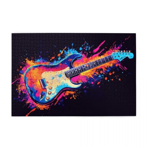 Bunte Gitarren-Graffiti Puzzles für Erwachsene 1000 Teile für Heimdekoration, Geschenke, Familien-Puzzle, perfekt für Spieleabende Bunte Gitarren-Graffiti Puzzles für Erwachsene 1000 Teile für Heimdekoration, Geschenke, Familien-Puzzle, perfekt für Spieleabende von POKXAEU