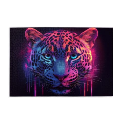 Bunte Leoparden-Tierkunst Puzzle 1000 Teile, Holzpuzzles für Erwachsene, Impossible Puzzle perfekt für Game Nights, Familie Und Freunde Bunte Leoparden-Tierkunst Puzzle 1000 Teile, Holzpuzzles für Erwachsene, Impossible Puzzle perfekt für Game Nights, Familie Und Freunde von POKXAEU