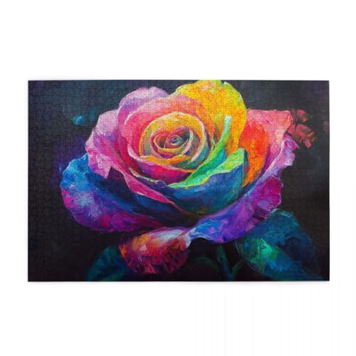 Bunte Rosen in Ölgemälde Wooden Puzzle 1000 Teile, Impossible Puzzle für Erwachsene Geschenk für Erwachsene Familie und Freunde Bunte Rosen in Ölgemälde Wooden Puzzle 1000 Teile, Impossible Puzzle für Erwachsene Geschenk für Erwachsene Familie und Freunde von POKXAEU