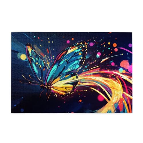 Bunte Schmetterlingskunst Holzpuzzles 1000 Teile perfekt für Game Nights Geschicklichkeitsspiel für die ganze Familie Raumdekoration Bunte Schmetterlingskunst Holzpuzzles 1000 Teile perfekt für Game Nights Geschicklichkeitsspiel für die ganze Familie Raumdekoration von POKXAEU