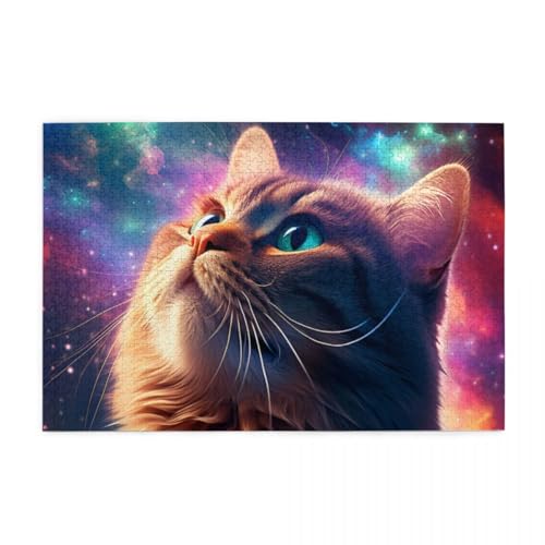 Bunte kosmische Katze Puzzles für Erwachsene 1000 Teile für Heimdekoration, Geschenke, Familien-Puzzle, perfekt für Spieleabende Bunte kosmische Katze Puzzles für Erwachsene 1000 Teile für Heimdekoration, Geschenke, Familien-Puzzle, perfekt für Spieleabende von POKXAEU