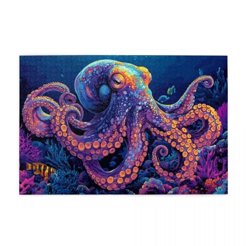 Bunter Meerestier-Oktopus Holzpuzzles 1000 Teile perfekt für Game Nights Geschicklichkeitsspiel für die ganze Familie Raumdekoration Bunter Meerestier-Oktopus Holzpuzzles 1000 Teile perfekt für Game Nights Geschicklichkeitsspiel für die ganze Familie Raumdekoration von POKXAEU