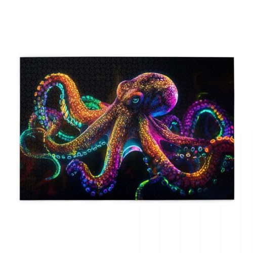 Bunter Oktopus Puzzle 1000 Teile, Holzpuzzles für Erwachsene und Kinder Geschenk, Impossible Puzzle, Geschicklichkeitsspiele Bunter Oktopus Puzzle 1000 Teile, Holzpuzzles für Erwachsene und Kinder Geschenk, Impossible Puzzle, Geschicklichkeitsspiele von POKXAEU