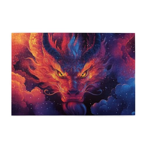Bunter Sternenhimmel, Drache Puzzle 1000 Teile, Holzpuzzles für Erwachsene und Kinder Geschenk, Impossible Puzzle, Geschicklichkeitsspiele Bunter Sternenhimmel, Drache Puzzle 1000 Teile, Holzpuzzles für Erwachsene und Kinder Geschenk, Impossible Puzzle, Geschicklichkeitsspiele von POKXAEU
