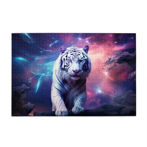 Bunter sternenklarer weißer Tiger Holzpuzzles 1000 Teile perfekt für Game Nights Geschicklichkeitsspiel für die ganze Familie Raumdekoration Bunter sternenklarer weißer Tiger Holzpuzzles 1000 Teile perfekt für Game Nights Geschicklichkeitsspiel für die ganze Familie Raumdekoration von POKXAEU