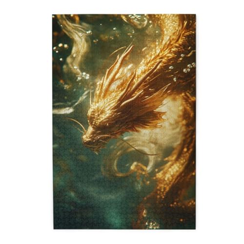 Chinesischer Drache, Goldener Drache Holzpuzzles 1000 Teile perfekt für Game Nights Geschicklichkeitsspiel für die ganze Familie Raumdekoration Chinesischer Drache, Goldener Drache Holzpuzzles 1000 Teile perfekt für Game Nights Geschicklichkeitsspiel für die ganze Familie Raumdekoration von POKXAEU