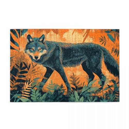 Dschungel-Gemälde: Schwarzer Wolf Holzpuzzles 1000 Teile perfekt für Game Nights Geschicklichkeitsspiel für die ganze Familie Raumdekoration Dschungel-Gemälde: Schwarzer Wolf Holzpuzzles 1000 Teile perfekt für Game Nights Geschicklichkeitsspiel für die ganze Familie Raumdekoration von POKXAEU