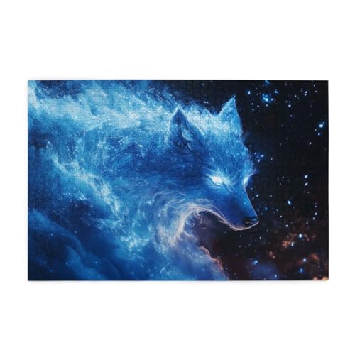 Eiswolf Wooden Puzzle 1000 Teile, Impossible Puzzle für Erwachsene Geschenk für Erwachsene Familie und Freunde von POKXAEU