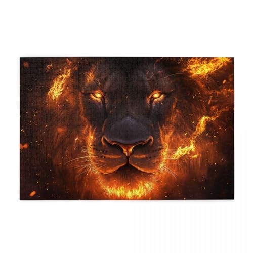 Fantasievoller Flammenlöwe Puzzle 1000 Teile, Holzpuzzles für Erwachsene und Kinder Geschenk, Impossible Puzzle, Geschicklichkeitsspiele Fantasievoller Flammenlöwe Puzzle 1000 Teile, Holzpuzzles für Erwachsene und Kinder Geschenk, Impossible Puzzle, Geschicklichkeitsspiele von POKXAEU