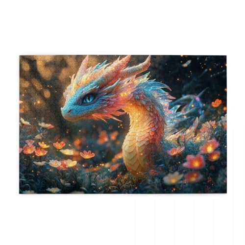 Fantasy-Drache Puzzles für Erwachsene 1000 Teile für Heimdekoration, Geschenke, Familien-Puzzle, perfekt für Spieleabende von POKXAEU