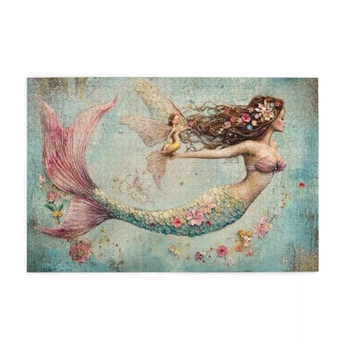 Fantasy-Meerjungfrau Puzzle 1000 Teile, Holzpuzzles für Erwachsene, Impossible Puzzle perfekt für Game Nights, Familie Und Freunde Fantasy-Meerjungfrau Puzzle 1000 Teile, Holzpuzzles für Erwachsene, Impossible Puzzle perfekt für Game Nights, Familie Und Freunde von POKXAEU