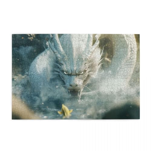 Fantasy Roaring White Dragon Puzzle 1000 Teile, Holzpuzzles für Erwachsene und Kinder Geschenk, Impossible Puzzle, Geschicklichkeitsspiele Fantasy Roaring White Dragon Puzzle 1000 Teile, Holzpuzzles für Erwachsene und Kinder Geschenk, Impossible Puzzle, Geschicklichkeitsspiele von POKXAEU