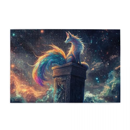 Fantasy-Sternenfuchs Puzzle 1000 Teile, Holzpuzzles für Erwachsene, Impossible Puzzle perfekt für Game Nights, Familie Und Freunde von POKXAEU