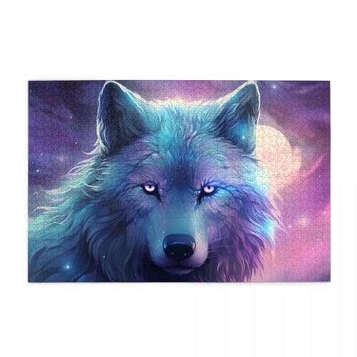 Fantasy-Wolf-Kunst Puzzles für Erwachsene 1000 Teile für Heimdekoration, Geschenke, Familien-Puzzle, perfekt für Spieleabende Fantasy-Wolf-Kunst Puzzles für Erwachsene 1000 Teile für Heimdekoration, Geschenke, Familien-Puzzle, perfekt für Spieleabende von POKXAEU