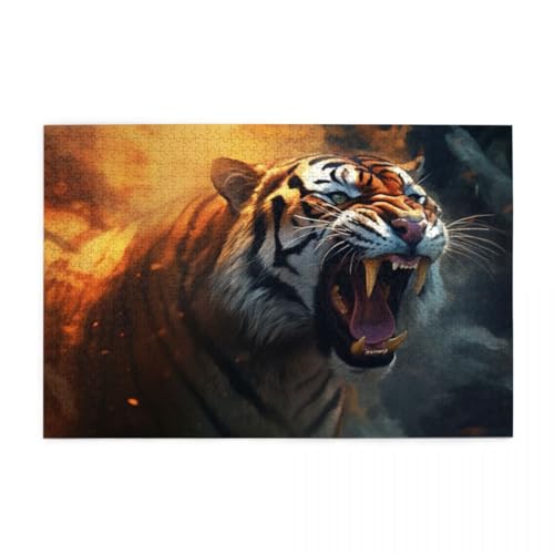 Ferocious Animal Roaring Tiger Puzzle 1000 Teile, Holzpuzzles für Erwachsene, Impossible Puzzle perfekt für Game Nights, Familie Und Freunde Ferocious Animal Roaring Tiger Puzzle 1000 Teile, Holzpuzzles für Erwachsene, Impossible Puzzle perfekt für Game Nights, Familie Und Freunde von POKXAEU