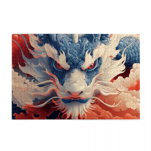 Gemalter Orientalischer Drache Puzzle 1000 Teile, Holzpuzzles für Erwachsene und Kinder Geschenk, Impossible Puzzle, Geschicklichkeitsspiele Gemalter Orientalischer Drache Puzzle 1000 Teile, Holzpuzzles für Erwachsene und Kinder Geschenk, Impossible Puzzle, Geschicklichkeitsspiele von POKXAEU