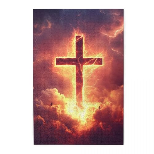 Goldenes Blitzkreuz Puzzles für Erwachsene 1000 Teile für Heimdekoration, Geschenke, Familien-Puzzle, perfekt für Spieleabende Goldenes Blitzkreuz Puzzles für Erwachsene 1000 Teile für Heimdekoration, Geschenke, Familien-Puzzle, perfekt für Spieleabende von POKXAEU