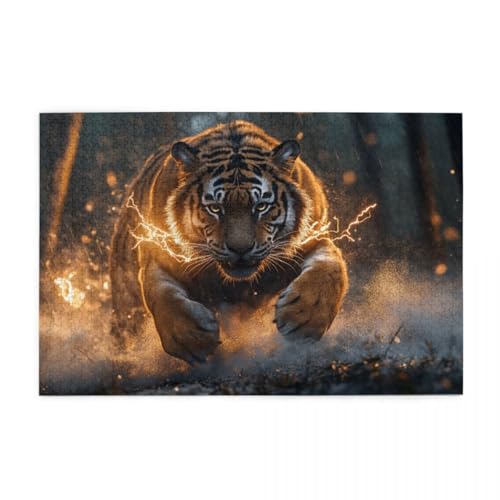 Jagd-Tiger Puzzle 1000 Teile, Holzpuzzles für Erwachsene, Impossible Puzzle perfekt für Game Nights, Familie Und Freunde von POKXAEU
