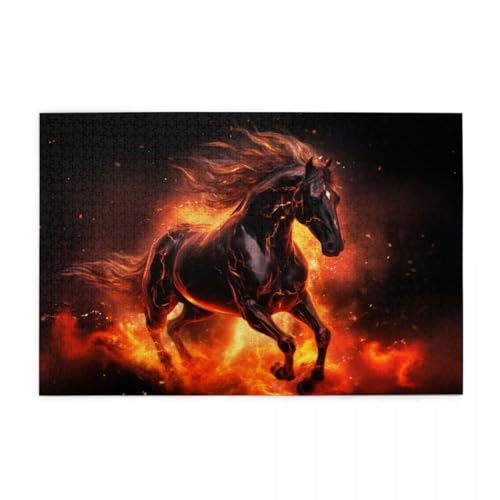 Laufendes schwarzes Feuerpferd Puzzle 1000 Teile, Holzpuzzles für Erwachsene und Kinder Geschenk, Impossible Puzzle, Geschicklichkeitsspiele Laufendes schwarzes Feuerpferd Puzzle 1000 Teile, Holzpuzzles für Erwachsene und Kinder Geschenk, Impossible Puzzle, Geschicklichkeitsspiele von POKXAEU