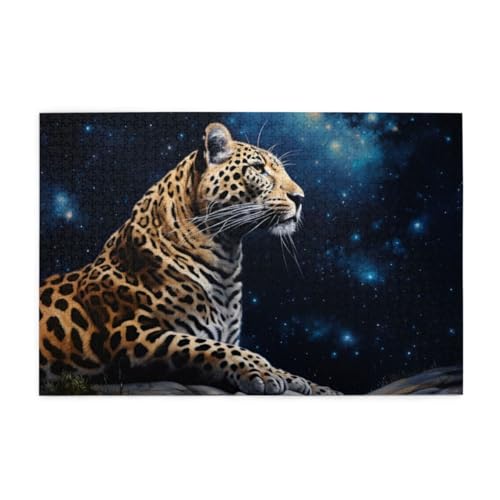 Leopard am Nachthimmel Puzzle 1000 Teile, Holzpuzzles für Erwachsene und Kinder Geschenk, Impossible Puzzle, Geschicklichkeitsspiele Leopard am Nachthimmel Puzzle 1000 Teile, Holzpuzzles für Erwachsene und Kinder Geschenk, Impossible Puzzle, Geschicklichkeitsspiele von POKXAEU