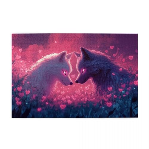 Liebes-Zwillingswölfe Puzzle 1000 Teile, Holzpuzzles für Erwachsene, Impossible Puzzle perfekt für Game Nights, Familie Und Freunde Liebes-Zwillingswölfe Puzzle 1000 Teile, Holzpuzzles für Erwachsene, Impossible Puzzle perfekt für Game Nights, Familie Und Freunde von POKXAEU