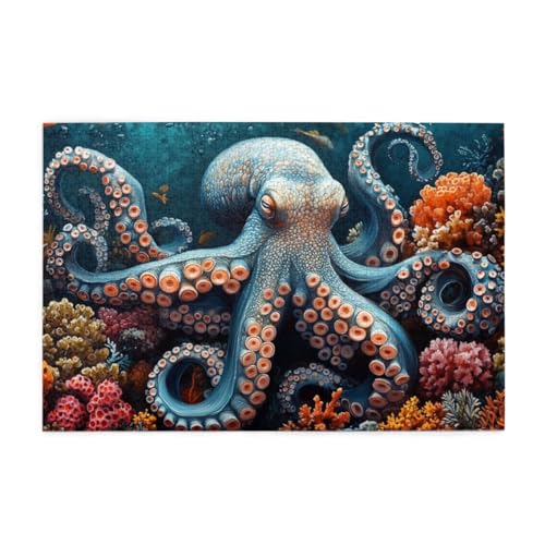 Meerestier-Oktopus-Koralle Holzpuzzles 1000 Teile perfekt für Game Nights Geschicklichkeitsspiel für die ganze Familie Raumdekoration Meerestier-Oktopus-Koralle Holzpuzzles 1000 Teile perfekt für Game Nights Geschicklichkeitsspiel für die ganze Familie Raumdekoration von POKXAEU
