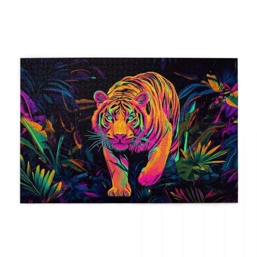 Moderne Dschungeltiger-Kunst Wooden Puzzle 1000 Teile, Impossible Puzzle für Erwachsene Geschenk für Erwachsene Familie und Freunde Moderne Dschungeltiger-Kunst Wooden Puzzle 1000 Teile, Impossible Puzzle für Erwachsene Geschenk für Erwachsene Familie und Freunde von POKXAEU