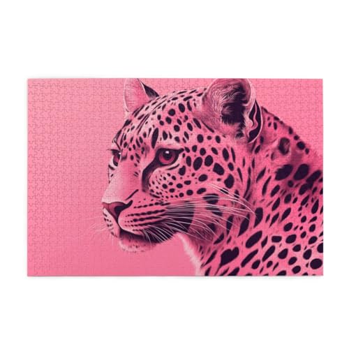 Moderne Rosa Leoparden-Tierkunst Puzzle 1000 Teile, Holzpuzzles für Erwachsene und Kinder Geschenk, Impossible Puzzle, Geschicklichkeitsspiele Moderne Rosa Leoparden-Tierkunst Puzzle 1000 Teile, Holzpuzzles für Erwachsene und Kinder Geschenk, Impossible Puzzle, Geschicklichkeitsspiele von POKXAEU