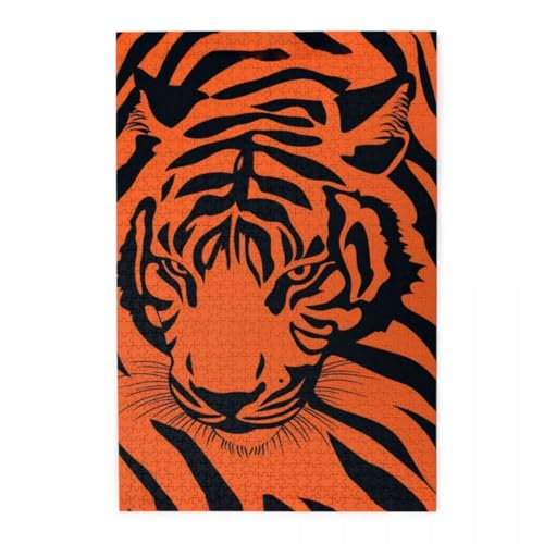 Moderne minimalistische Tigerkunst Puzzle 1000 Teile, Holzpuzzles für Erwachsene und Kinder Geschenk, Impossible Puzzle, Geschicklichkeitsspiele Moderne minimalistische Tigerkunst Puzzle 1000 Teile, Holzpuzzles für Erwachsene und Kinder Geschenk, Impossible Puzzle, Geschicklichkeitsspiele von POKXAEU