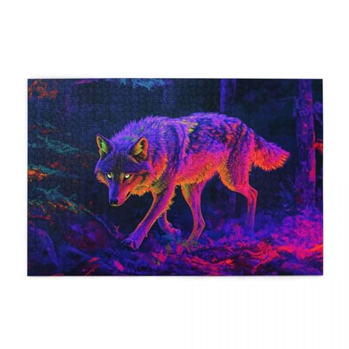 Modernes Wolf-Kunstgemälde Puzzles für Erwachsene 1000 Teile für Heimdekoration, Geschenke, Familien-Puzzle, perfekt für Spieleabende Modernes Wolf-Kunstgemälde Puzzles für Erwachsene 1000 Teile für Heimdekoration, Geschenke, Familien-Puzzle, perfekt für Spieleabende von POKXAEU