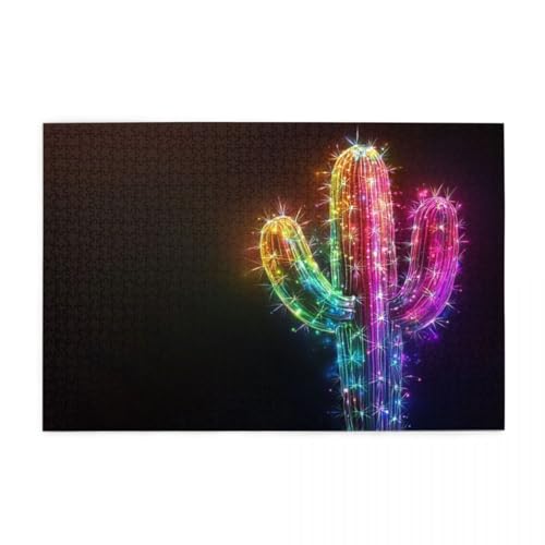 Neon-Regenbogen-Kaktus Holzpuzzles 1000 Teile perfekt für Game Nights Geschicklichkeitsspiel für die ganze Familie Raumdekoration Neon-Regenbogen-Kaktus Holzpuzzles 1000 Teile perfekt für Game Nights Geschicklichkeitsspiel für die ganze Familie Raumdekoration von POKXAEU