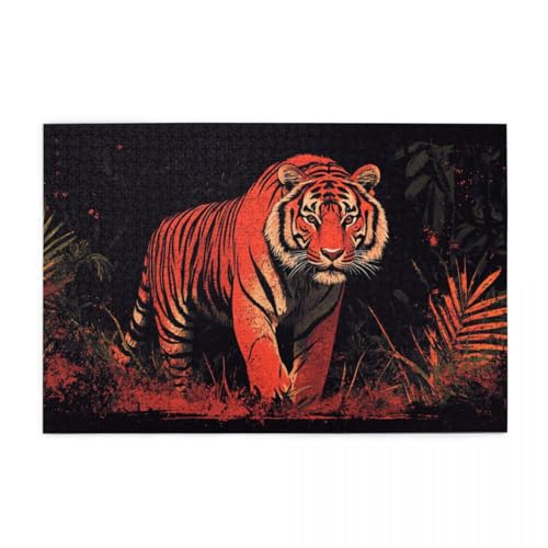 Night Jungle Tiger Holzpuzzles 1000 Teile perfekt für Game Nights Geschicklichkeitsspiel für die ganze Familie Raumdekoration Night Jungle Tiger Holzpuzzles 1000 Teile perfekt für Game Nights Geschicklichkeitsspiel für die ganze Familie Raumdekoration von POKXAEU