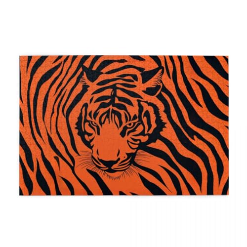 Orange Black Striped Tiger Art Holzpuzzles 1000 Teile perfekt für Game Nights Geschicklichkeitsspiel für die ganze Familie Raumdekoration Orange Black Striped Tiger Art Holzpuzzles 1000 Teile perfekt für Game Nights Geschicklichkeitsspiel für die ganze Familie Raumdekoration von POKXAEU