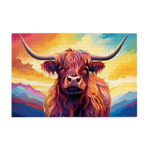 Puzzle 1000 Teile Highlands Kuh in Farbe 70 x 50 cm Erwachsene Kinder Puzzle Holz Klassisch 1000 Teile Einzigartige Wohnkultur Puzzle 1000 Teile Highlands Kuh in Farbe 70 x 50 cm Erwachsene Kinder Puzzle Holz Klassisch 1000 Teile Einzigartige Wohnkultur von POKXAEU