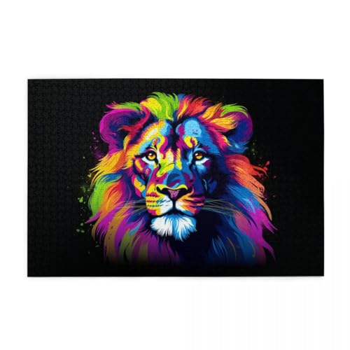 Puzzle 1000 Teile Löwe modern und bunt 70 x 50 cm Erwachsene Kinder Puzzle Holz Klassisch 1000 Teile Einzigartige Wohnkultur Puzzle 1000 Teile Löwe modern und bunt 70 x 50 cm Erwachsene Kinder Puzzle Holz Klassisch 1000 Teile Einzigartige Wohnkultur von POKXAEU