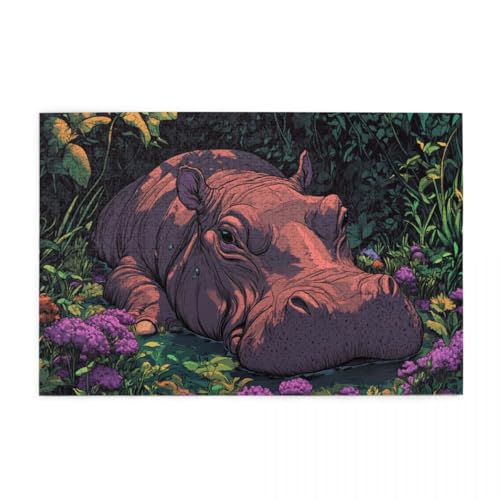 Puzzle 1000 Teile Nilpferd Blumen 70 x 50 cm Erwachsene Kinder Puzzle Holz Klassisch 1000 Teile Einzigartige Wohnkultur Puzzle 1000 Teile Nilpferd Blumen 70 x 50 cm Erwachsene Kinder Puzzle Holz Klassisch 1000 Teile Einzigartige Wohnkultur von POKXAEU