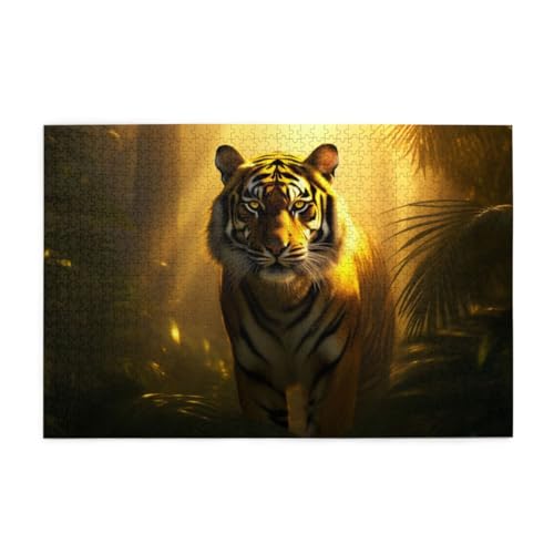 Regenwald-Tiger im Sonnenuntergang Puzzle 1000 Teile, Holzpuzzles für Erwachsene und Kinder Geschenk, Impossible Puzzle, Geschicklichkeitsspiele Regenwald-Tiger im Sonnenuntergang Puzzle 1000 Teile, Holzpuzzles für Erwachsene und Kinder Geschenk, Impossible Puzzle, Geschicklichkeitsspiele von POKXAEU