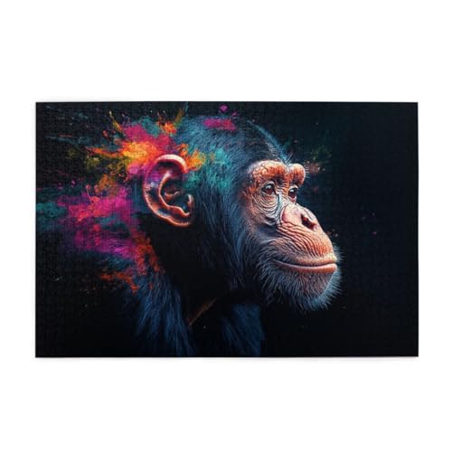 Schimpansen-Graffiti Puzzle 1000 Teile, Holzpuzzles für Erwachsene und Kinder Geschenk, Impossible Puzzle, Geschicklichkeitsspiele Schimpansen-Graffiti Puzzle 1000 Teile, Holzpuzzles für Erwachsene und Kinder Geschenk, Impossible Puzzle, Geschicklichkeitsspiele von POKXAEU