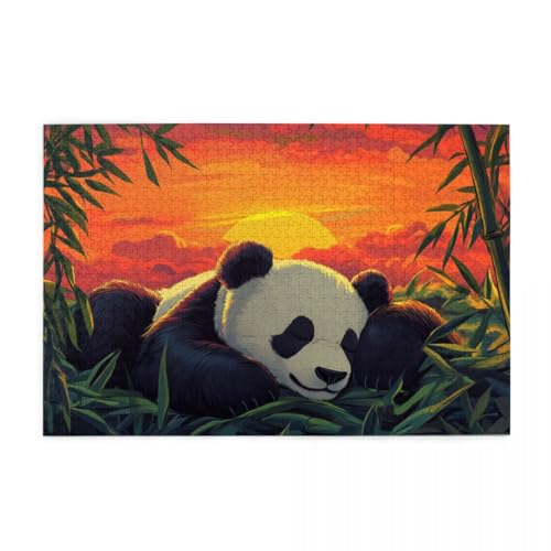 Schlafender Panda im Sonnenuntergang Puzzle 1000 Teile, Holzpuzzles für Erwachsene, Impossible Puzzle perfekt für Game Nights, Familie Und Freunde Schlafender Panda im Sonnenuntergang Puzzle 1000 Teile, Holzpuzzles für Erwachsene, Impossible Puzzle perfekt für Game Nights, Familie Und Freunde von POKXAEU